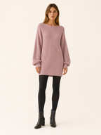 Elowra | Sweater Dress with Boat Neck and Long Sleeves