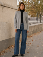 Evadelle | Women's Zip Through Knitted Cardigan