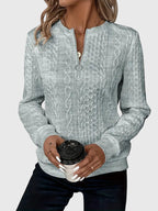 Nora | Women's Cable Knit Quarter-Zip Sweater