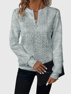 Nora | Women's Cable Knit Quarter-Zip Sweater