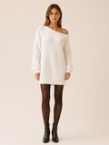 Fiora | Jumper Dress with Bardot Neckline and Mini Fit
