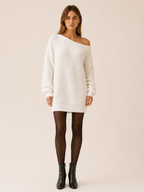 Fiora | Jumper Dress with Bardot Neckline and Mini Fit