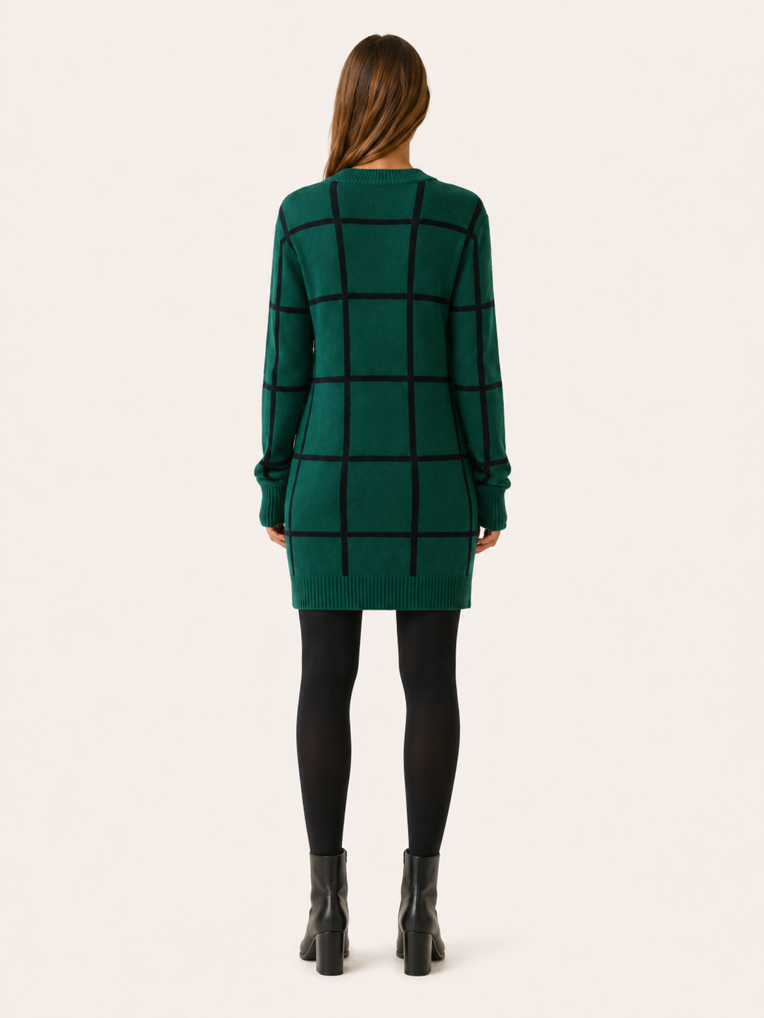 Florence | Jumper Dress with Plaid Pattern and Mini Fit