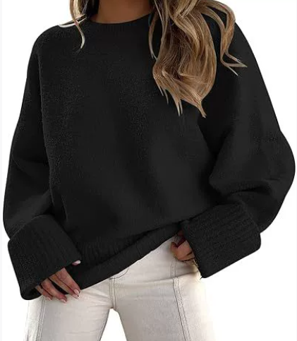 Enzi | Women's Fuzzy Fleece Crew Neck Sweater