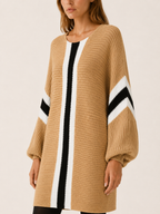 Ione | Jumper Dress with Colour-Block Detail and Batwing Sleeves