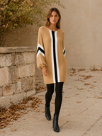 Ione | Jumper Dress with Colour-Block Detail and Batwing Sleeves