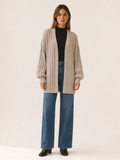 Isolde | Long Cardigan with Open Front and Pockets
