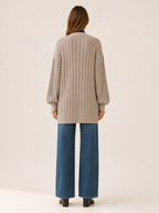 Isolde | Long Cardigan with Open Front and Pockets