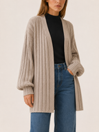 Isolde | Long Cardigan with Open Front and Pockets