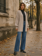 Isolde | Long Cardigan with Open Front and Pockets