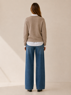 Kendra | Asymmetric Cardigan with Button Front and Draped Hem