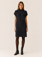Kyralune | Sweater Dress with Mock Neck and Pocket Detail
