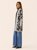 Lisette | Long Cardigan with Leopard Print and Open Front