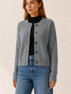 Lucinda | Cardigan with Button Front and Textured Detail
