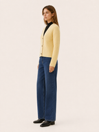 Lysandra | V-Neck Cardigan with Button Front and Ribbed Detail