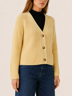 Lysandra | V-Neck Cardigan with Button Front and Ribbed Detail