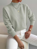 Elara | Women's Drop Shoulder Turtleneck Sweater with Ribbed Cuffs