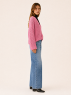 Maribel | V-Neck Cardigan with Button Front and Openwork Detail