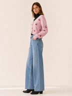Maris | Cropped Cardigan with Cherry Detail and Button Front