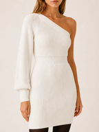 Nadira | Jumper Dress with One Shoulder and Fitted Mini Shape