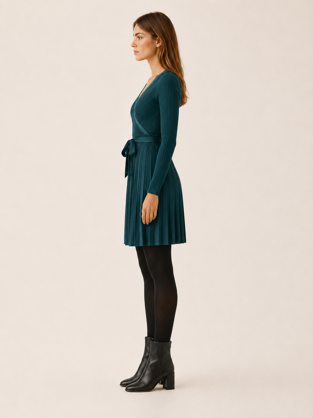 Neravine | Jumper Dress with Wrap Front and Tie Waist