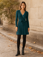 Neravine | Jumper Dress with Wrap Front and Tie Waist