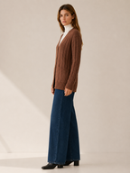 Nerissa | Long Cardigan with Button Front and Patch Pockets