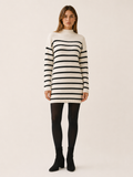 Ondine | Jumper Dress with Mock Neck and Stripe Design