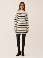Ondine | Jumper Dress with Mock Neck and Stripe Design