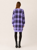 Oryssia | Jumper Dress with Check Pattern and Distressed Hem