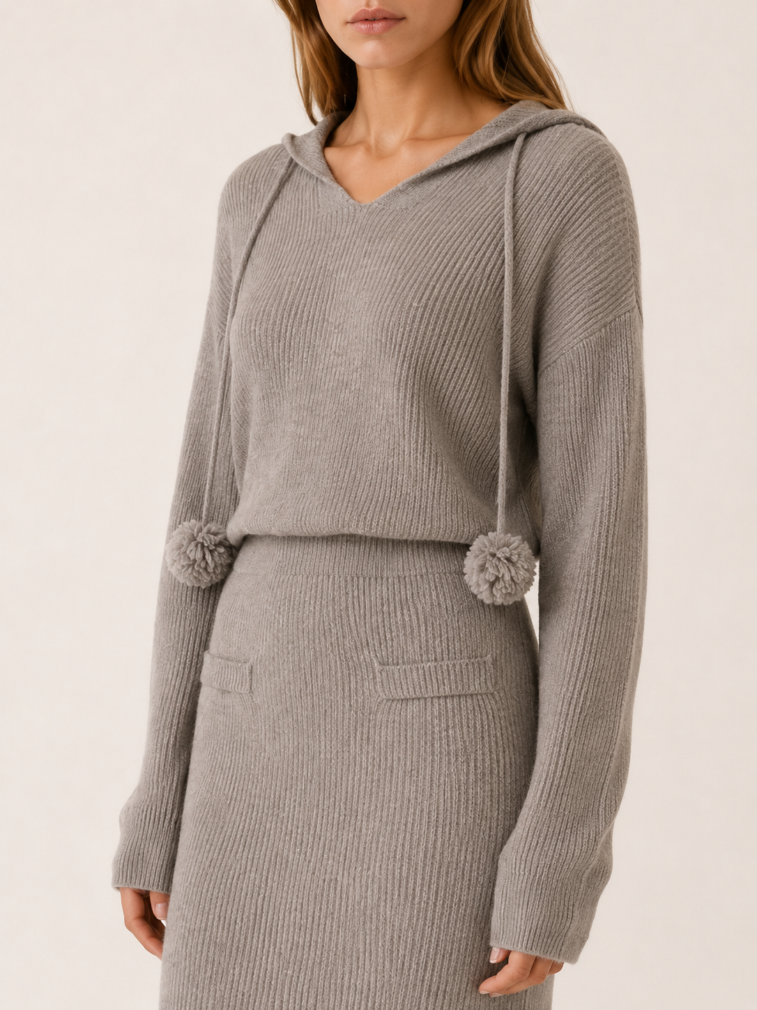 Ottavia | Jumper Dress with Hood and Drawstring Detail