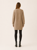 Ottilie | Jumper Dress with Round Neck and Textured Detail