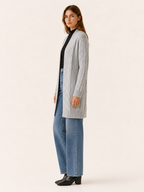 Petra | Long Cardigan with Open Front and Textured Detail