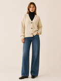 Romy | Oversized Cardigan with V-Neck and Button Front