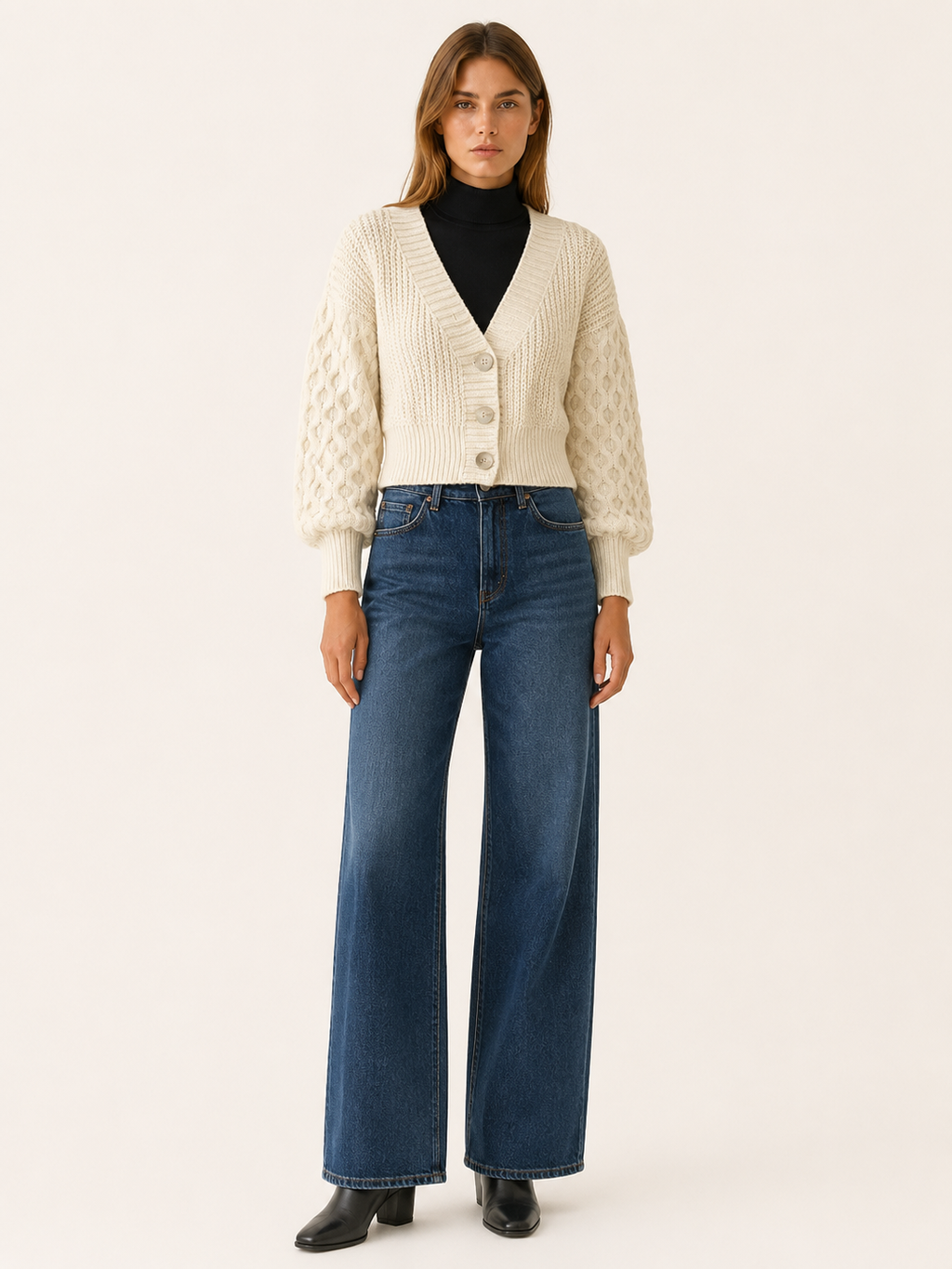 Sophronia | Cropped Cardigan with Button Front