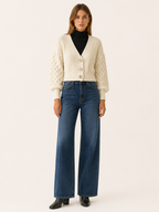 Sophronia | Cropped Cardigan with Button Front