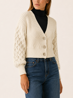 Sophronia | Cropped Cardigan with Button Front