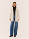 Soraya | Long Cardigan with Balloon Sleeves and Open Front