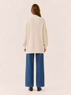 Soraya | Long Cardigan with Balloon Sleeves and Open Front