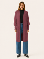Thalina | Long Cardigan with Balloon Sleeves and Front Pockets