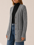 Vaerlyn | Long Cardigan with Button Front and Pockets
