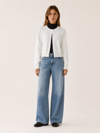 Vaylora | Cropped Cardigan with Round Neck and Button Front