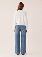 Vaylora | Cropped Cardigan with Round Neck and Button Front