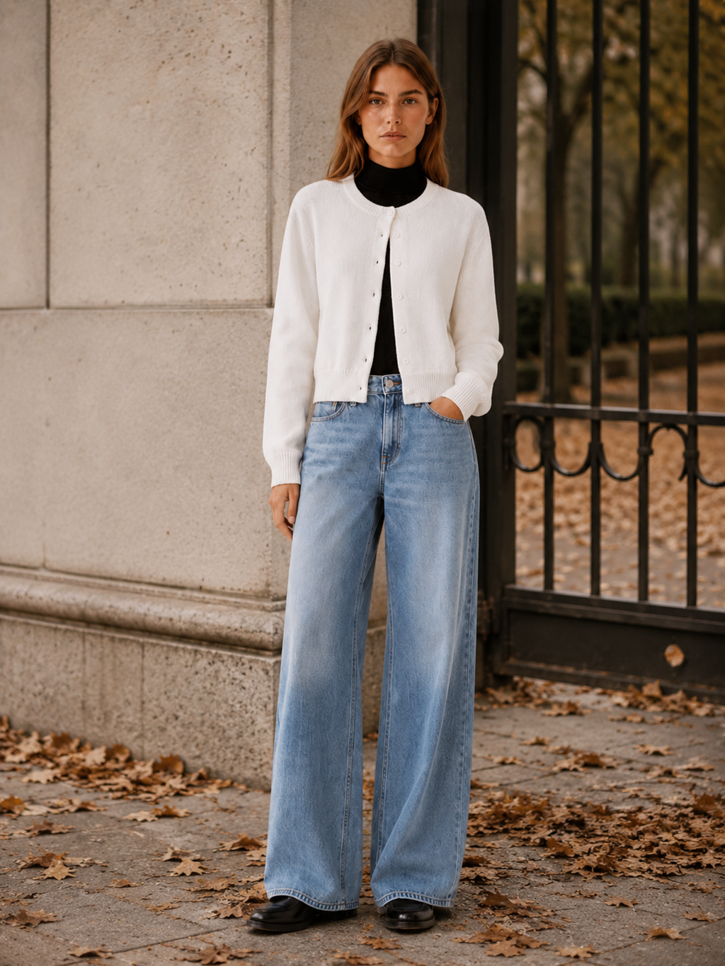 Vaylora | Cropped Cardigan with Round Neck and Button Front