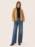 Vesper | Cardigan with Open Front and Ribbed Trim