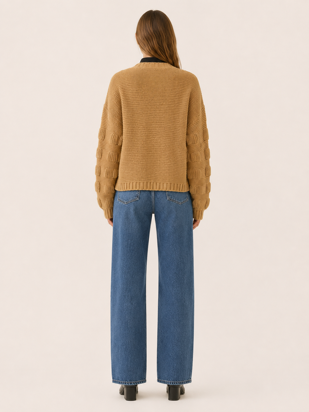 Vesper | Cardigan with Open Front and Ribbed Trim