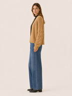 Vesper | Cardigan with Open Front and Ribbed Trim