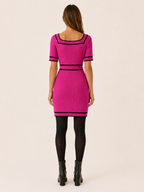 Virelia | Sweater Dress with Square Neck and Button Detail