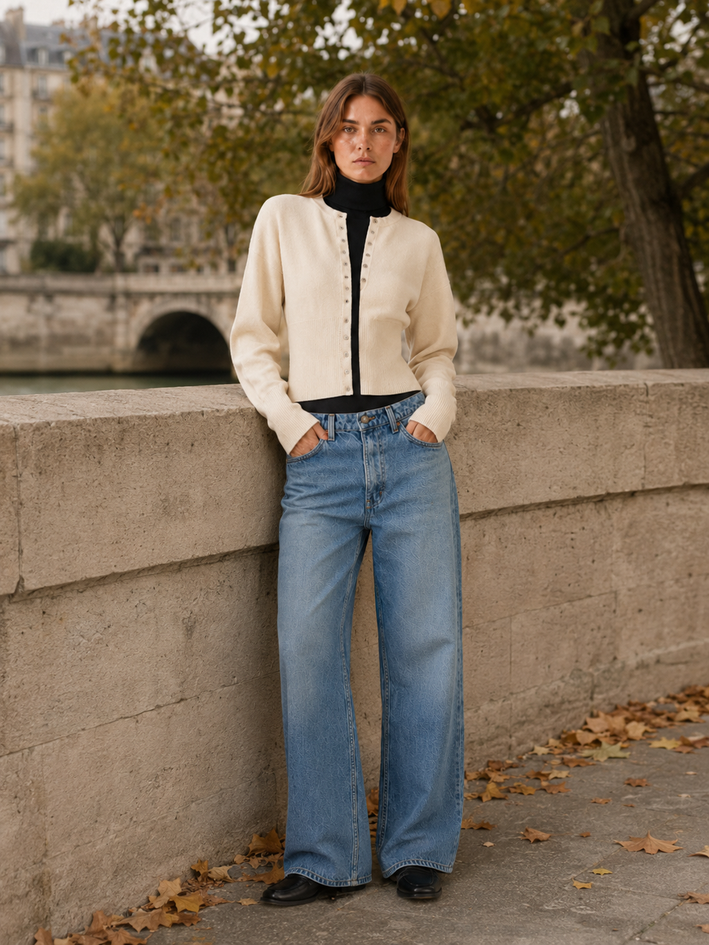 Virelora | Cropped Cardigan with Button Front and Ribbed Waist