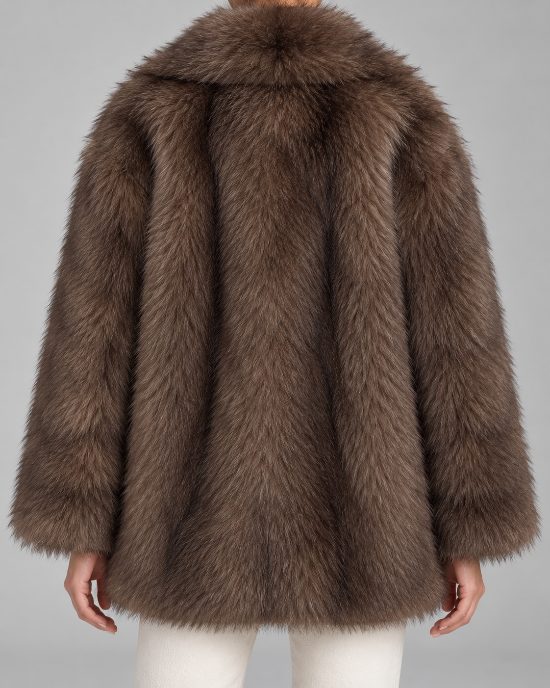 Brigitte | Women's Oversized Faux Fur Shawl Collar Jacket
